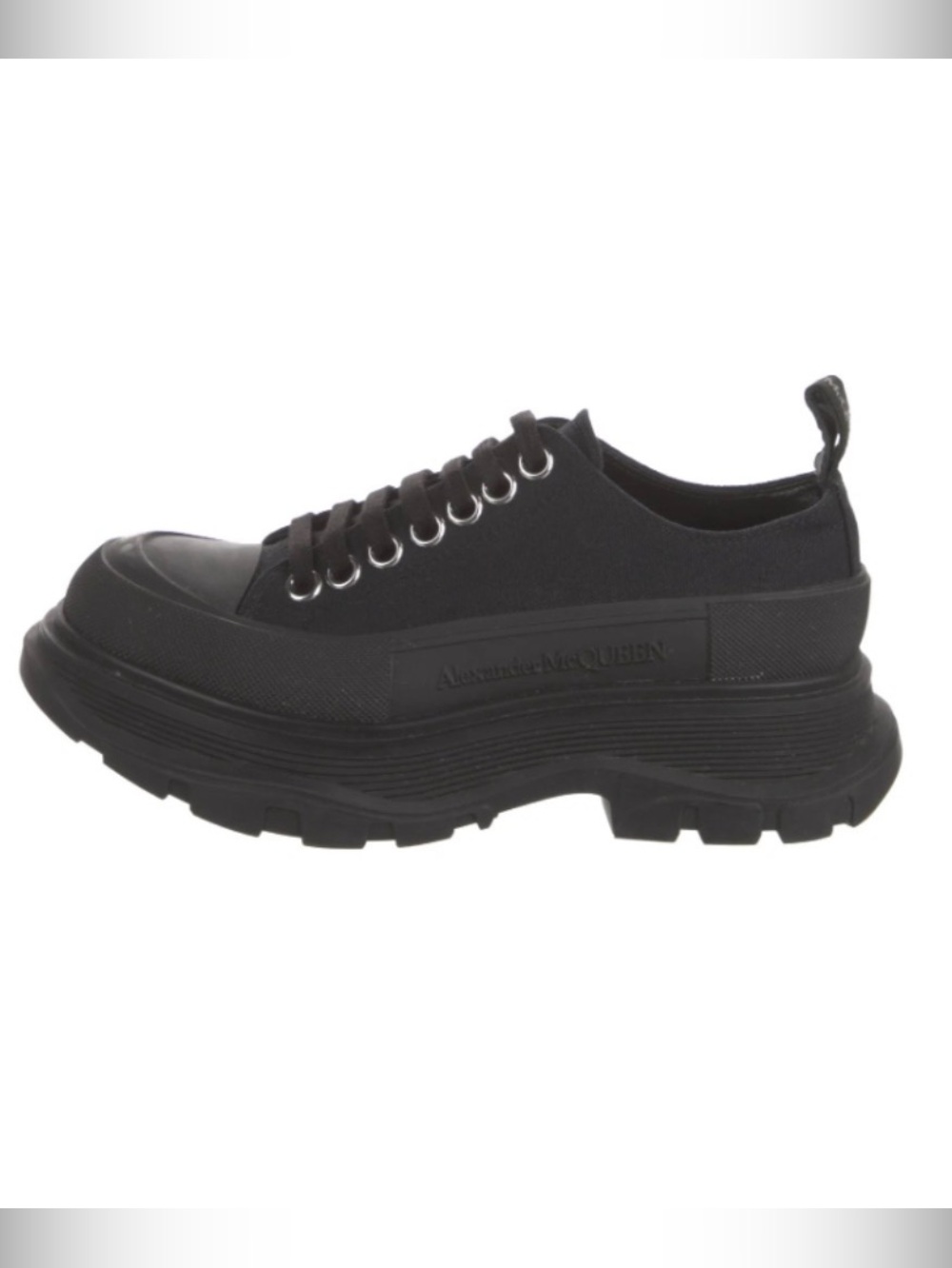 Alexander McQueen Women's Tread Slick Lace Up in Black size 38